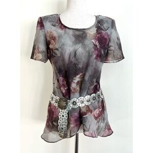 Vintage 90s Floral Top Fairycore Grunge Whimsigoth Eclectic Size M Cottagecore